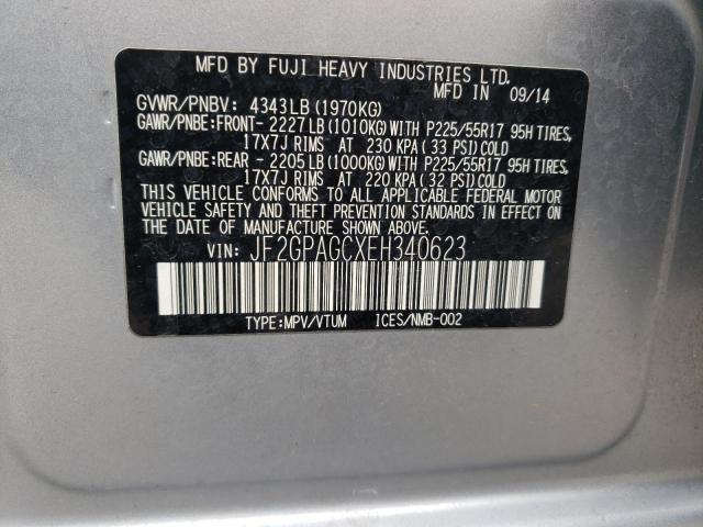 Photo 10 from auction – 2014 SUBARU XV CROSSTR with VIN JF2GPAGCXEH340623