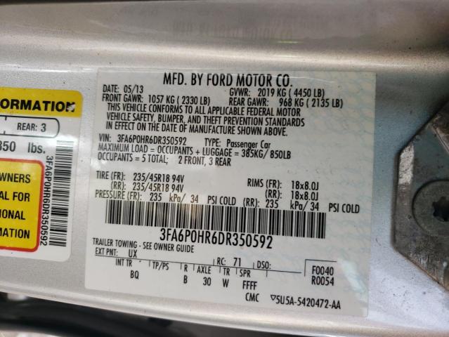 Photo 10 from auction – 2013 FORD FUSION SE with VIN 3FA6P0HR6DR350592