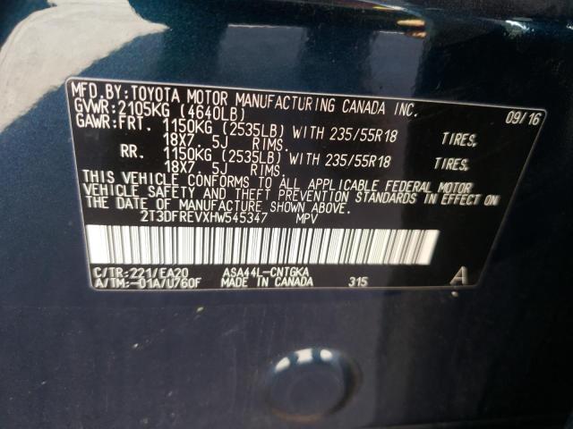 Photo 10 from auction – 2017 TOYOTA RAV4 LIMIT with VIN 2T3DFREVXHW545347