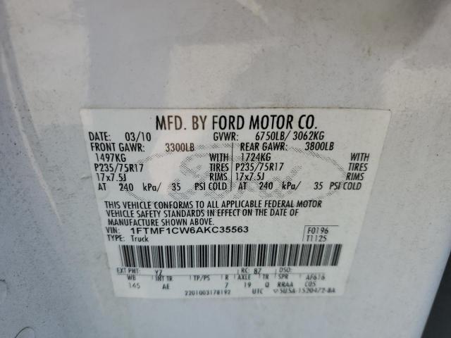 Photo 10 from auction – 2010 FORD F150 with VIN 1FTMF1CW6AKC35563