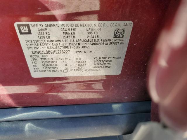 Photo 10 from auction – 2017 CHEVROLET TRAX 1LT with VIN 3GNCJLSB9HL273227