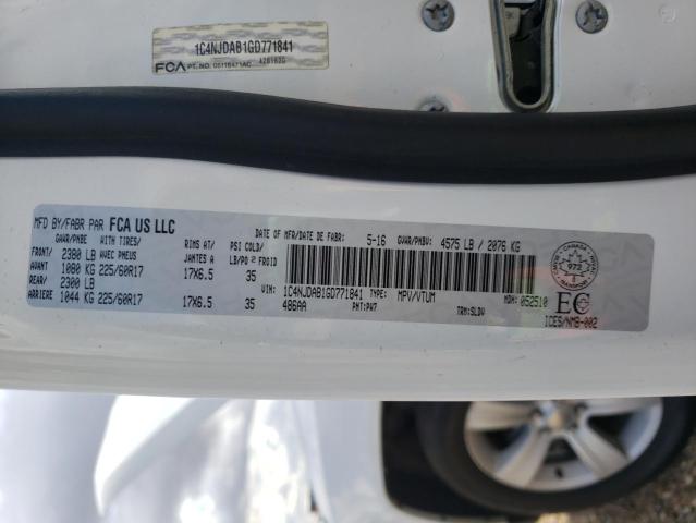 Photo 10 from auction – 2016 JEEP COMPASS SP with VIN 1C4NJDAB1GD771841