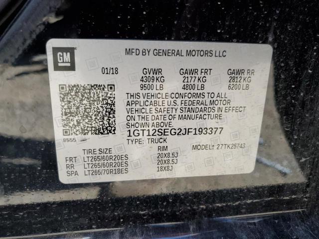 Photo 10 from auction – 2018 GMC SIERRA K25 with VIN 1GT12SEG2JF193377