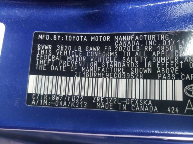 Photo 10 from auction – 2014 TOYOTA COROLLA L with VIN 2T1BURHE9EC099528