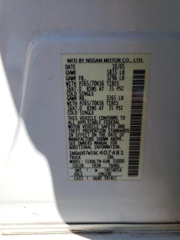Photo 10 from auction – 2006 NISSAN FRONTIER C with VIN 1N6AD07W56C407481
