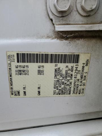 Photo 10 from auction – 2012 NISSAN MAXIMA S with VIN 1N4AA5APXCC812943