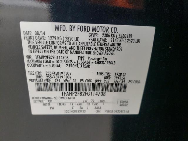 Photo 10 from auction – 2015 FORD TAURUS LIM with VIN 1FAHP2F82FG114708