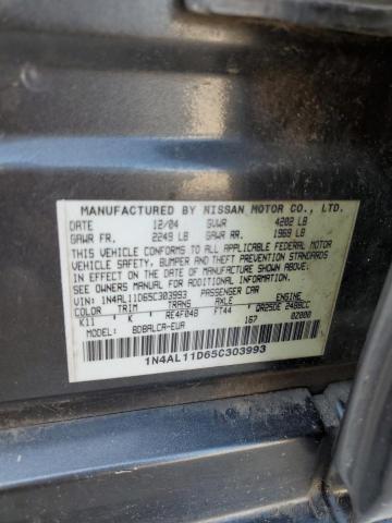 Photo 10 from auction – 2005 NISSAN ALTIMA S with VIN 1N4AL11D65C303993