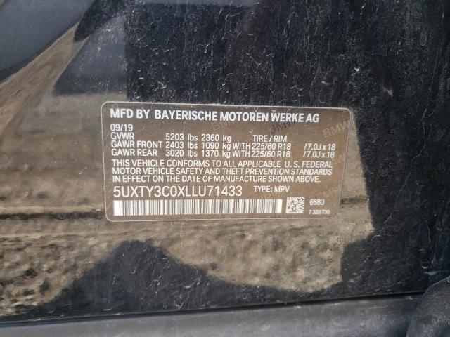 Photo 10 from auction – 2020 BMW X3 SDRIVE3 with VIN 5UXTY3C0XLLU71433