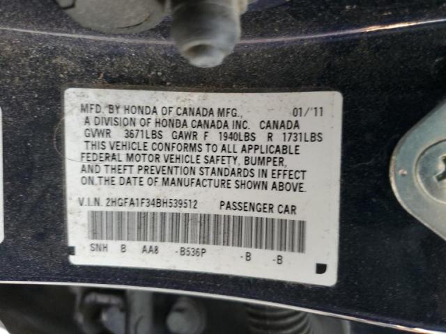 Photo 10 from auction – 2011 HONDA CIVIC VP with VIN 2HGFA1F34BH539512