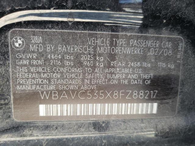Photo 10 from auction – 2008 BMW 328 I SULE with VIN WBAVC535X8FZ88217