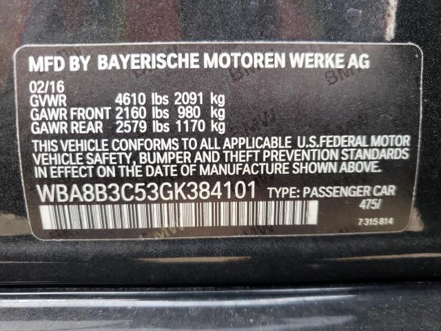 Photo 10 from auction – 2016 BMW 340 I with VIN WBA8B3C53GK384101