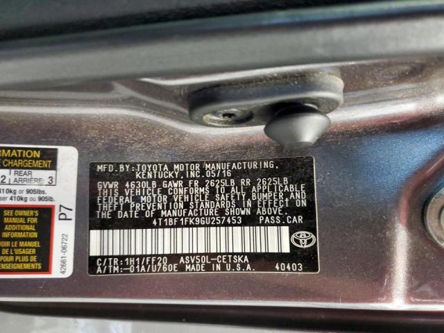 Photo 10 from auction – 2016 TOYOTA CAMRY LE with VIN 4T1BF1FK9GU257453