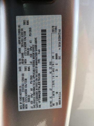 Photo 10 from auction – 2020 FORD F250 SUPER with VIN 1FT8W2BT9LEE76338