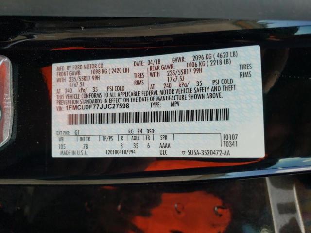 Photo 10 from auction – 2018 FORD ESCAPE S with VIN 1FMCU0F77JUC27598
