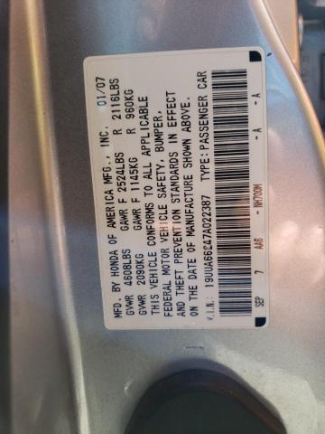 Photo 10 from auction – 2007 ACURA TL with VIN 19UUA66247A022387
