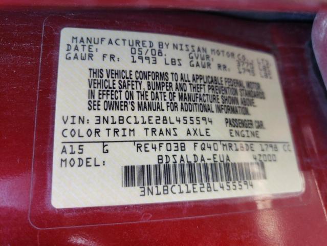 Photo 10 from auction – 2008 NISSAN VERSA S with VIN 3N1BC11E28L455594
