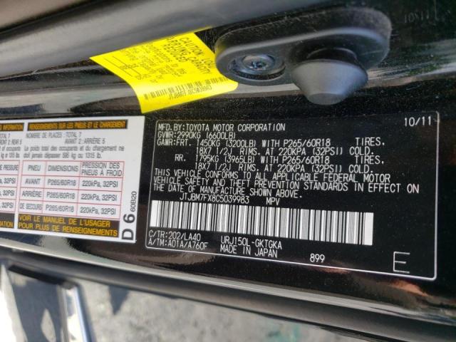Photo 10 from auction – 2012 LEXUS GX 460 with VIN JTJBM7FX8C5039983