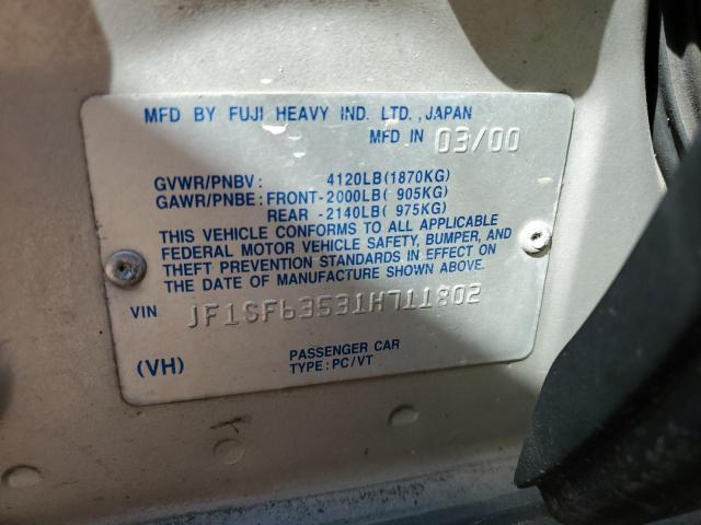 Photo 10 from auction – 2001 SUBARU FORESTER L with VIN JF1SF63531H711802