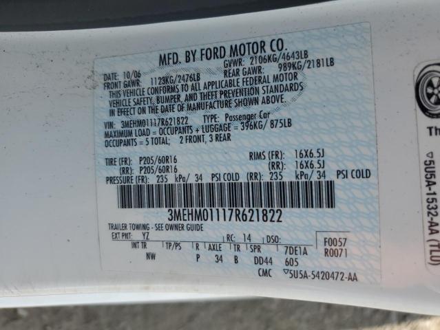 Photo 10 from auction – 2007 MERCURY MILAN with VIN 3MEHM01117R621822