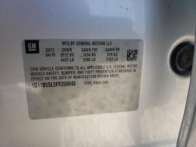 Photo 10 from auction – 2015 CHEVROLET MALIBU LS with VIN 1G11B5SL5FF299843