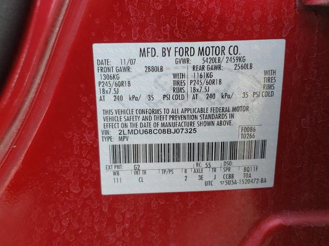 Photo 10 from auction – 2008 LINCOLN MKX with VIN 2LMDU68C08BJ07325