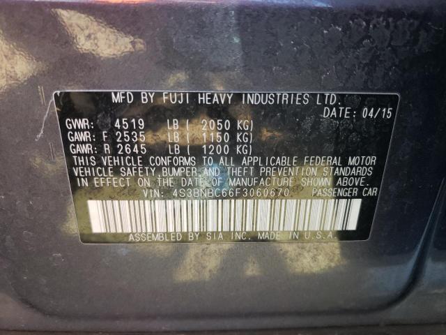 Photo 10 from auction – 2015 SUBARU LEGACY 2.5 with VIN 4S3BNBC66F3060670