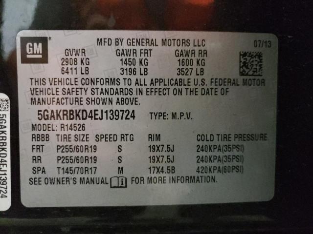 Photo 10 from auction – 2014 BUICK ENCLAVE with VIN 5GAKRBKD4EJ139724