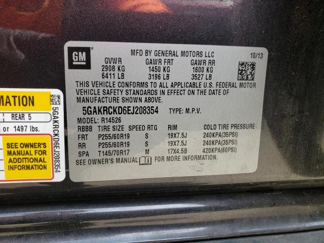 Photo 10 from auction – 2014 BUICK ENCLAVE with VIN 5GAKRCKD6EJ208354