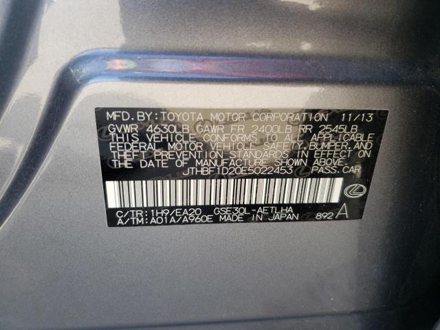 Photo 10 from auction – 2014 LEXUS IS 250 with VIN JTHBF1D20E5022453