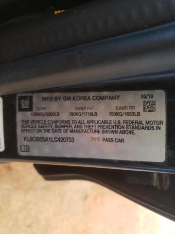 Photo 10 from auction – 2020 CHEVROLET SPARK LS with VIN KL8CB6SA1LC420703