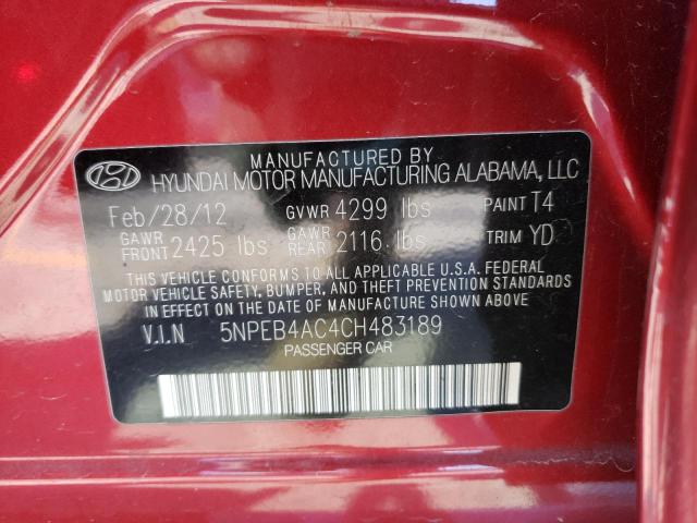 Photo 10 from auction – 2012 HYUNDAI SONATA GLS with VIN 5NPEB4AC4CH483189