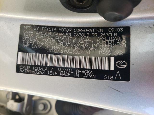 Photo 10 from auction – 2004 LEXUS ES 330 with VIN JTHBA30G845007161