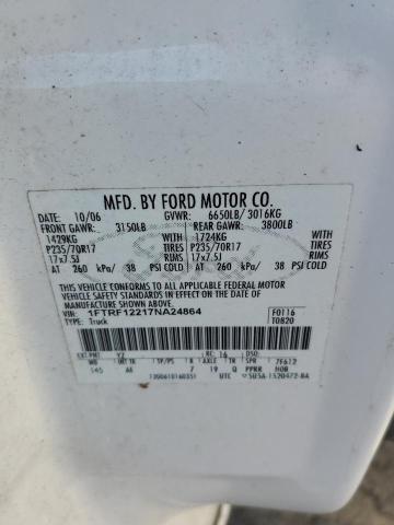 Photo 10 from auction – 2007 FORD F150 with VIN 1FTRF12217NA24864