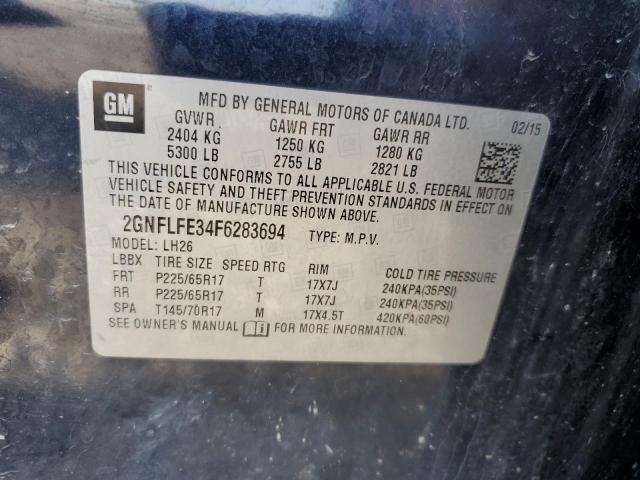 Photo 10 from auction – 2015 CHEVROLET EQUINOX LT with VIN 2GNFLFE34F6283694