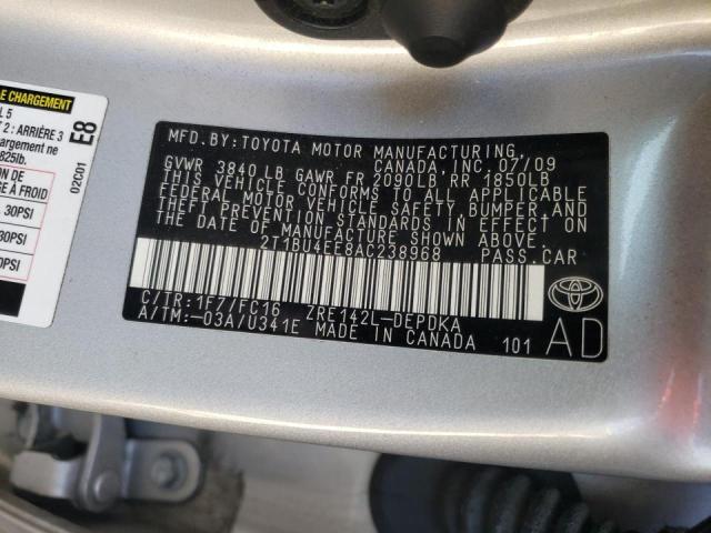 Photo 10 from auction – 2010 TOYOTA COROLLA with VIN 2T1BU4EE8AC238968