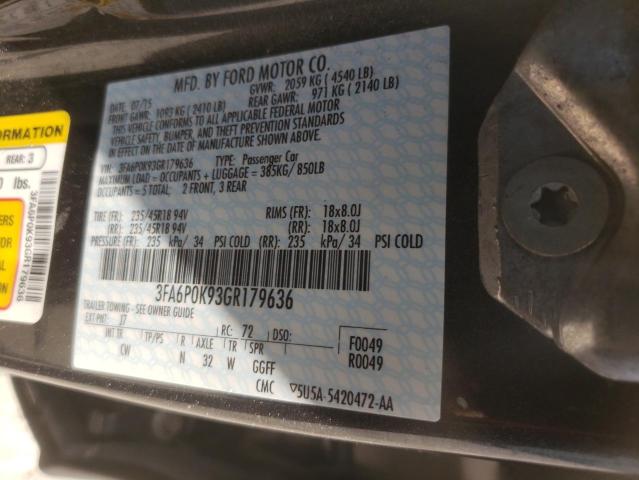 Photo 10 from auction – 2016 FORD FUSION TIT with VIN 3FA6P0K93GR179636