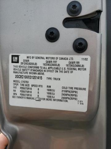 Photo 10 from auction – 2003 CHEVROLET SILVERADO with VIN 2GCEC19VX31201415
