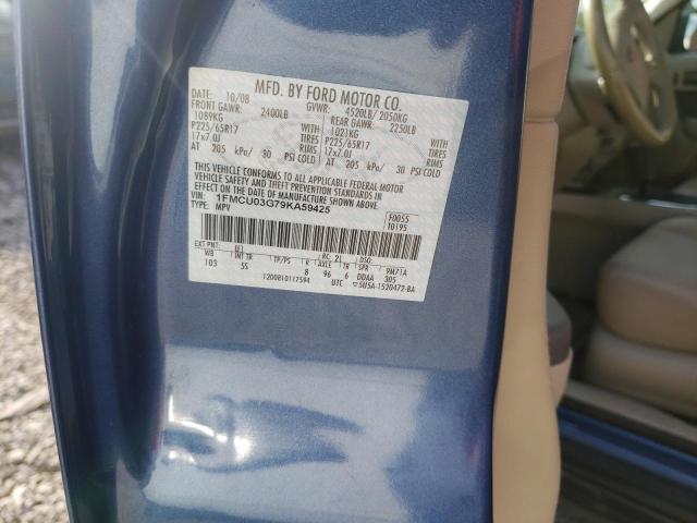 Photo 10 from auction – 2009 FORD ESCAPE XLT with VIN 1FMCU03G79KA59425