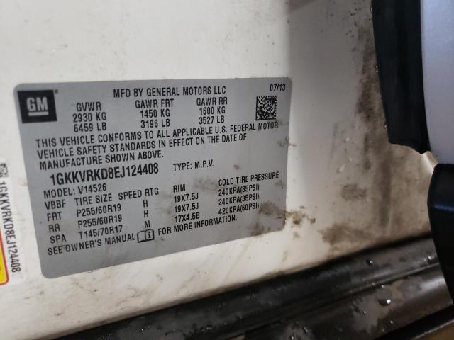 Photo 10 from auction – 2014 GMC ACADIA SLT with VIN 1GKKVRKD8EJ124408
