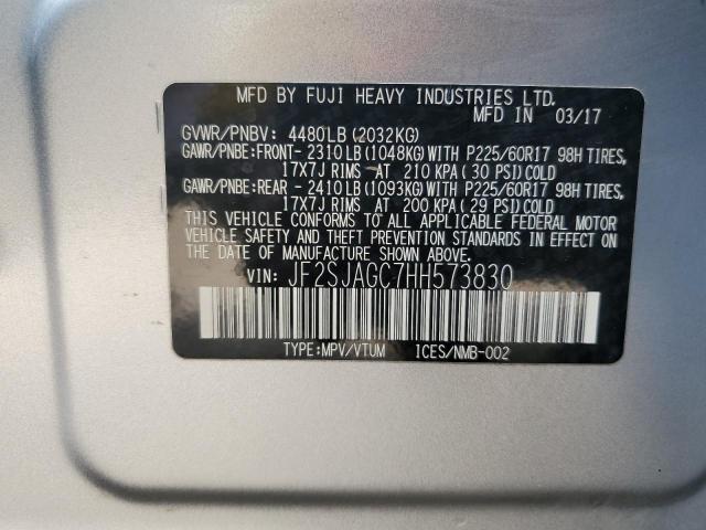 Photo 10 from auction – 2017 SUBARU FORESTER 2 with VIN JF2SJAGC7HH573830