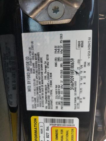 Photo 10 from auction – 2019 FORD FUSION TIT with VIN 3FA6P0D91KR180659