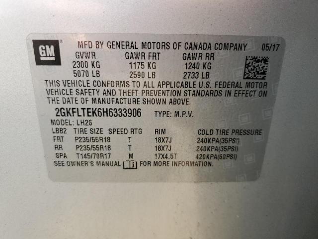 Photo 10 from auction – 2017 GMC TERRAIN SL with VIN 2GKFLTEK6H6333906