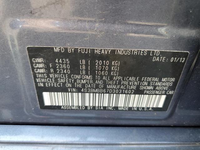 Photo 10 from auction – 2013 SUBARU LEGACY 2.5 with VIN 4S3BMBB67D3031602