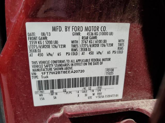 Photo 10 from auction – 2014 FORD F250 SUPER with VIN 1FT7W2BT8EEA20720