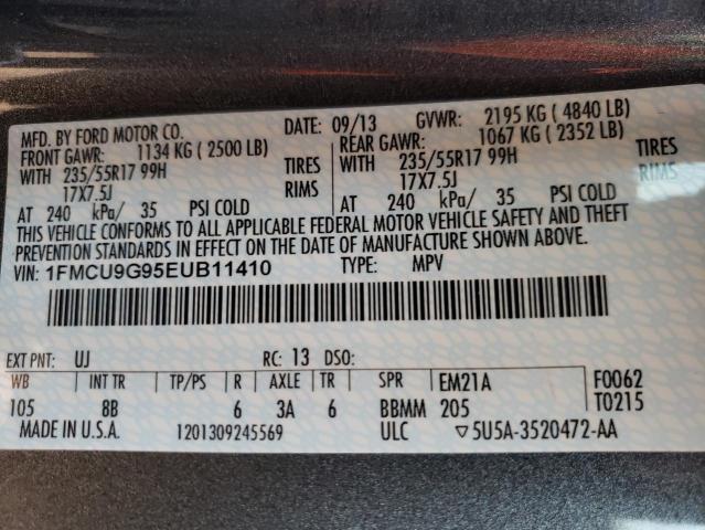 Photo 10 from auction – 2014 FORD ESCAPE SE with VIN 1FMCU9G95EUB11410