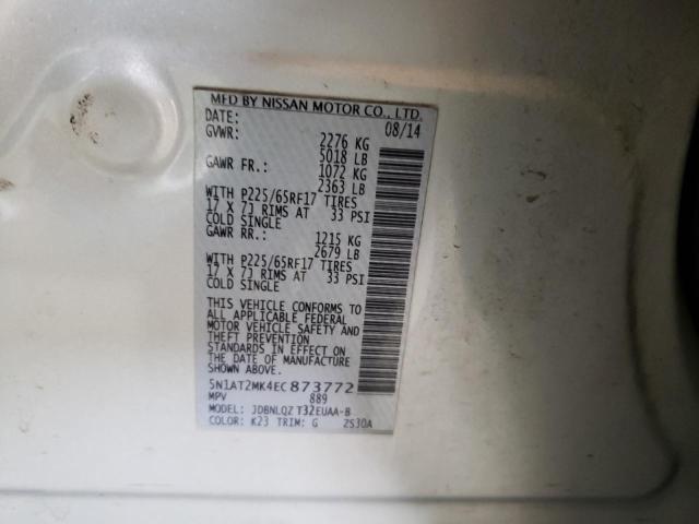 Photo 10 from auction – 2014 NISSAN ROGUE S with VIN 5N1AT2MK4EC873772
