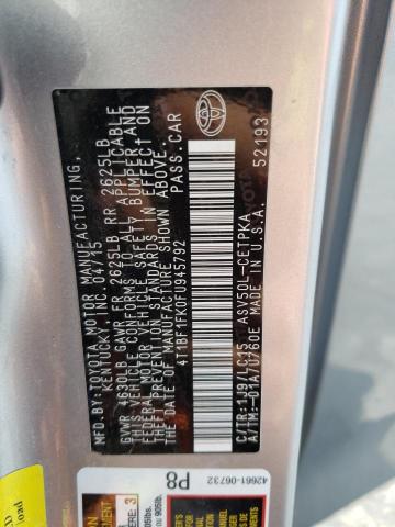 Photo 10 from auction – 2015 TOYOTA CAMRY LE with VIN 4T1BF1FK0FU945792