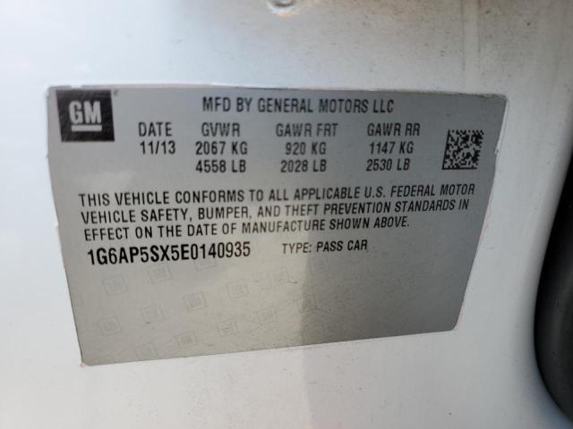 Photo 10 from auction – 2014 CADILLAC CTS with VIN 1G6AP5SX5E0140935