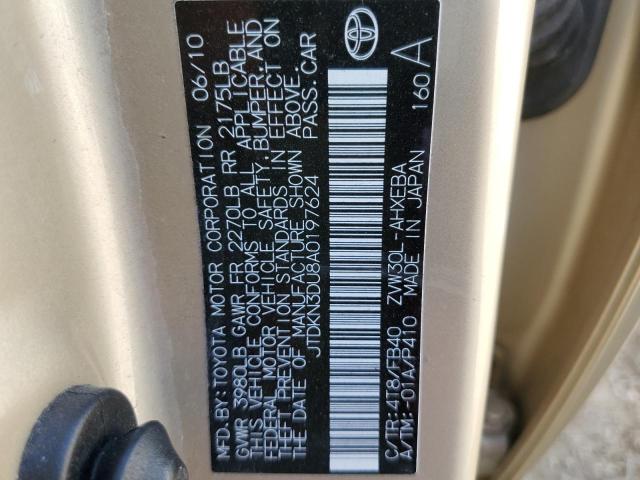 Photo 10 from auction – 2010 TOYOTA PRIUS with VIN JTDKN3DU8A0197624